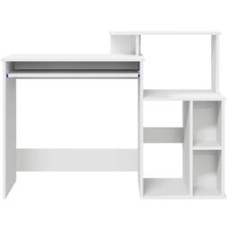 Berkfield Home Desk with Storage White 120.5x44x88.5 cm Engineered Wood - thumbnail 6