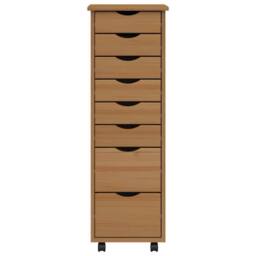 Berkfield Home Rolling Cabinet with Drawers MOSS Honey Brown Solid Wood Pine - thumbnail 5