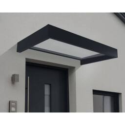 Palram Patio Cover Sophia Door Awning Canopy 1600 Clear - L160 x W95 x H17 cm in Grey - thumbnail 2