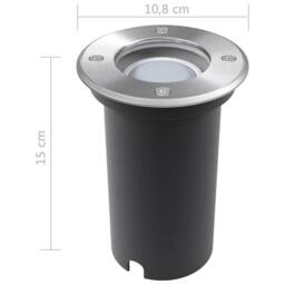 Berkfield Home Outdoor LED Ground Lights 3 pcs Round in Silver - thumbnail 8