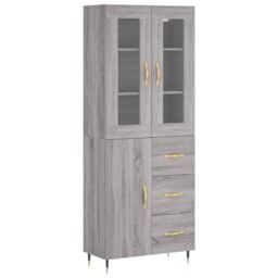 Berkfield Home Highboard Grey Sonoma 69.5x34x180 cm Engineered Wood - thumbnail 2
