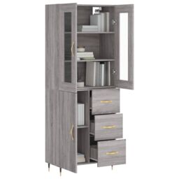 Berkfield Home Highboard Grey Sonoma 69.5x34x180 cm Engineered Wood - thumbnail 3