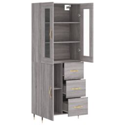 Berkfield Home Highboard Grey Sonoma 69.5x34x180 cm Engineered Wood - thumbnail 4