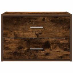 Berkfield Home Durable Cabinet with 2 Drawers Smoked Oak 60x31x40 cm Engineered Wood in Brown - Size: 60 x 31 x 40 cm - thumbnail 4