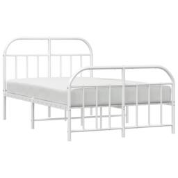 Berkfield Home Metal Bed Frame with Headboard & Footboard White 120x200 cm - Size: Small Double - thumbnail 5