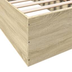 Berkfield Home Modern Bed Frame without Mattress Sonoma Oak 100x200 cm in Light Tan - thumbnail 7