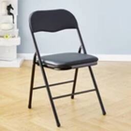EONLION BLACK FOLDING CHAIR FOLDABLE COMPUTER ROOM HOME OFFICE - thumbnail 2