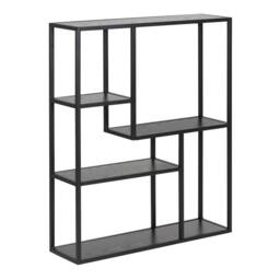 Furniture To Go Seaford Black Metal Wall Shelf with 3 Additional Black Shelves - thumbnail 1