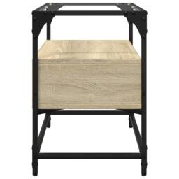Berkfield Home TV Cabinet with Glass Top Sonoma Oak 60x35x51 cm Engineered Wood in Natural - Size: 60 x 35 x 51 cm - thumbnail 5