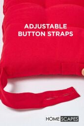 Homescapes 6 Pack Seat Pads Luxury 100% Cotton Indoor Outdoor Garden Cushion, 40cm in Red - Size: 40 cm x 40 cm - thumbnail 5