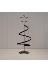 KDMD Black Metal Spiral Tree Ornament with Star Topper - thumbnail 2