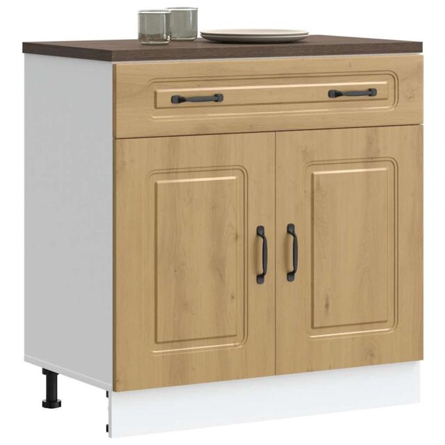 Berkfield Home Kitchen Base Cabinet Kalmar Artisan Oak Engineered Wood in Brown - image 1