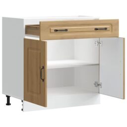 Berkfield Home Kitchen Base Cabinet Kalmar Artisan Oak Engineered Wood in Brown - thumbnail 5