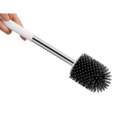Nicoman Round White Toilet Brush & Holder With Silicone Head & Dry Pad - thumbnail 3