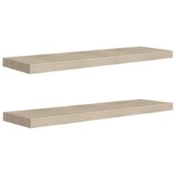 Berkfield Home Floating Wall Shelves 2 pcs Oak 90x23.5x3.8 cm MDF in Light Oak - thumbnail 1