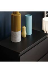 HD Designs Modern 3 Drawer Chest of Drawers Bedside Bedroom Storage Unit in Black - thumbnail 4