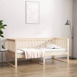 Berkfield Home Day Bed 90x190 cm Solid Wood Pine in Light Tan - thumbnail 2