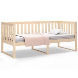 Berkfield Home Day Bed 90x190 cm Solid Wood Pine in Light Tan - thumbnail 1