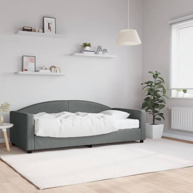 Berkfield Home Daybed with Mattress Blue Dark Grey 90x190 cm Fabric - image 1