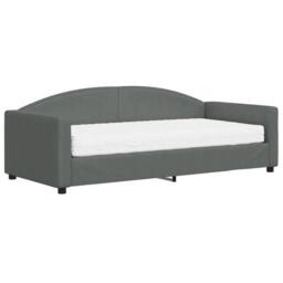Berkfield Home Daybed with Mattress Blue Dark Grey 90x190 cm Fabric - thumbnail 2