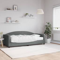 Berkfield Home Daybed with Mattress Blue Dark Grey 90x190 cm Fabric - thumbnail 1