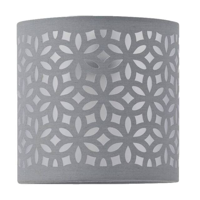 First Choice Lighting Grey Laser Cut 15.5cm Table Lamp Shade - image 1