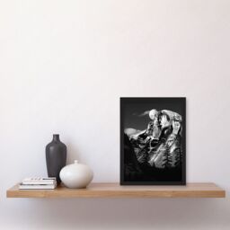 Artery8 Wall Art Print Moonrise Behind Half Dome High Contrast Black White Photograph Yosemite National Park Full Moon & Mountain Forest Landscape - thumbnail 2