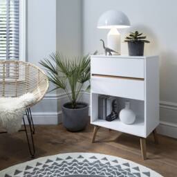Nöa and Nani Otto Oversize Side Table Chest 2 Drawer & Storage in White - thumbnail 1