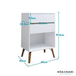 Nöa and Nani Otto Oversize Side Table Chest 2 Drawer & Storage in White - thumbnail 5