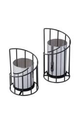 Living and Home Set of 2 Lantern Candle Holders in Black - thumbnail 3