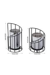 Living and Home Set of 2 Lantern Candle Holders in Black - thumbnail 6