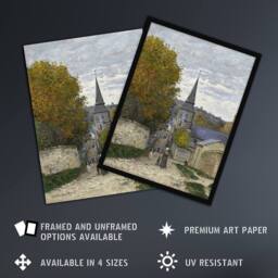 "Artery8 Street in Sainte Adresse France Monet Vintage Framed Wall Art Print - Size: W12"" x H16""" - thumbnail 2