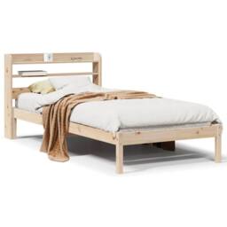 Berkfield Home Beautiful Bed Frame without Mattress 90x190 cm Single Solid Wood Pine in Natural - thumbnail 3