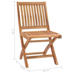 Berkfield Home Durable Folding Garden Chairs 4 pcs Solid Teak Wood in Brown - thumbnail 8