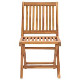 Berkfield Home Durable Folding Garden Chairs 4 pcs Solid Teak Wood in Brown - thumbnail 1