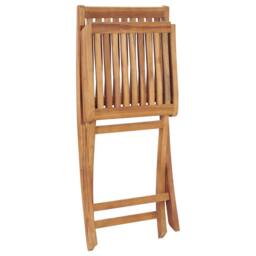 Berkfield Home Durable Folding Garden Chairs 4 pcs Solid Teak Wood in Brown - thumbnail 6