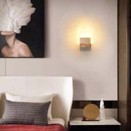 Pheashine Modern Natural Wood Wall Sconce with Glass Lampshade 5W G9 3-Color in Brown - thumbnail 7