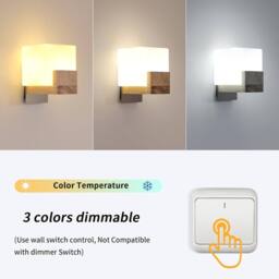 Pheashine Modern Natural Wood Wall Sconce with Glass Lampshade 5W G9 3-Color in Brown - thumbnail 3
