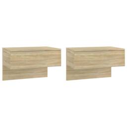 Berkfield Home Suitable Wall-mounted Bedside Cabinets 2 pcs Sonoma Oak in Light Brown - thumbnail 3