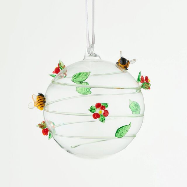 Sienna Glass 10cm Glass Globe Wildlife Collection Bumblebee in Yellow - image 1
