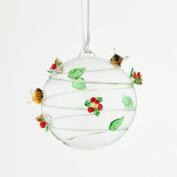 Sienna Glass 10cm Glass Globe Wildlife Collection Bumblebee in Yellow - thumbnail 1