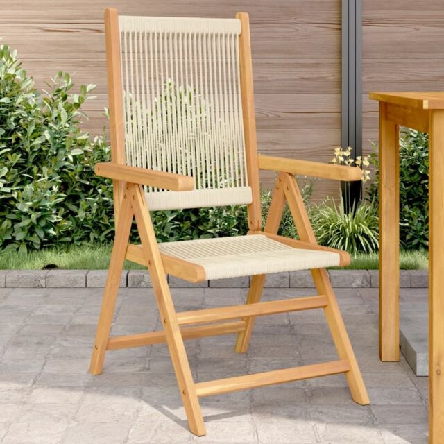 Berkfield Home Garden Chairs 2 pcs Beige Solid Wood Acacia & Polypropylene - image 1