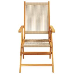 Berkfield Home Garden Chairs 2 pcs Beige Solid Wood Acacia & Polypropylene - thumbnail 5