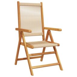 Berkfield Home Garden Chairs 2 pcs Beige Solid Wood Acacia & Polypropylene - thumbnail 4