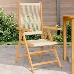 Berkfield Home Garden Chairs 2 pcs Beige Solid Wood Acacia & Polypropylene - thumbnail 1