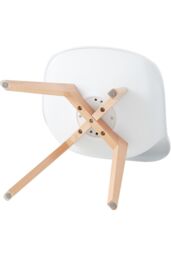 Life Interiors Set of 2 Scandinavian Dining Chairs Leather Cushions Solid Wood Legs in White - thumbnail 7