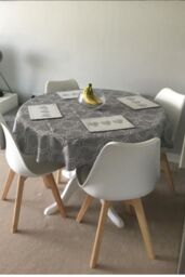 Life Interiors Set of 2 Scandinavian Dining Chairs Leather Cushions Solid Wood Legs in White - thumbnail 9