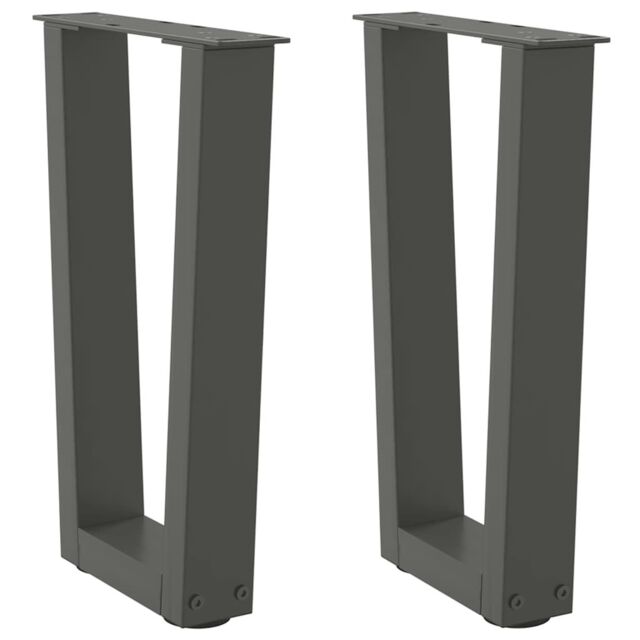 Berkfield Home Dining Table Legs V-Shape 2 pcs Anthracite 28x(42-43.3) cm Steel in Black - image 1