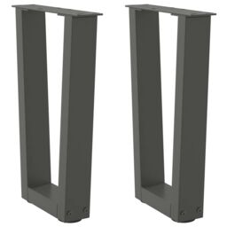 Berkfield Home Dining Table Legs V-Shape 2 pcs Anthracite 28x(42-43.3) cm Steel in Black