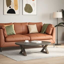 Berkfield Home Coffee Table Legs 2 pcs Natural Steel 50x(30-31.3) cm Steel in Brown - thumbnail 3